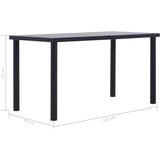  Jedilna miza črna in betonsko siva 140x70x75 cm mediapan | Shoptok.si