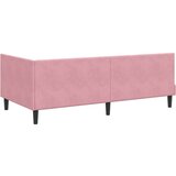 vidaXL Kutni okvir kreveta s madracem Ružičasta 100 x 200 cm Baršun | shoptok.hr