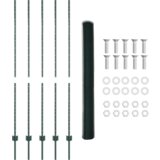  Stupovi ograde 5 kom U-kanal Zelena 160 cm Čelik | shoptok.hr
