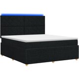  LED okvir za krevet s madracem Crna 140 x 190 cm Tkanina | shoptok.hr