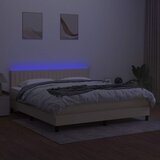  Krevet box spring s madracem LED krem 180x200 cm od tkanine | shoptok.hr