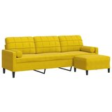  Trosjed s tabureom žuti 210 cm baršunasti | shoptok.hr