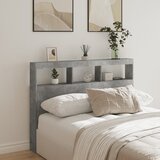 Ormarić za uzglavlje LED svjetlima boja betona 140x17x102 cm | shoptok.hr