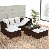 The Living Store Vrtna sedežna garnitura z blazinami 4-delna poli ratan rjava - Vrtna Sedežna Garnitura, (21474378) | Shoptok.si