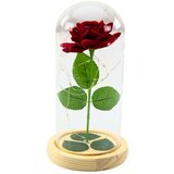  Vječna ruža u staklenoj kupoli led rasvjeta crvena 21x11cm | shoptok.hr