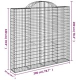  Lučne gabionske košare 3 kom 200x50x180/200cm pocinčano željezo | shoptok.hr