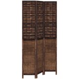  The Living Store Paravan 3-delni rjav trden les pavlovnije - Pregrada Za Prostor, (21494101) | Shoptok.si