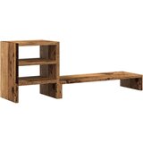 vidaXL Stojalo za monitor z organizatorjem starinski les inž. les | Shoptok.si