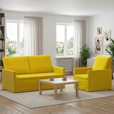  Set sofe 2 pcs Žuta Baršun - Žuta Jednostruka + Dvostruka (140 cm) | shoptok.hr