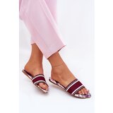 Boto Patterned Flat Sandals Women Bordeaux Leysi | shoptok.hr