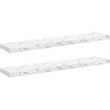  Stenska polica 2 pcs Beli marmor 120 x 23,5 x 4 cm, (5000201011) | Shoptok.si