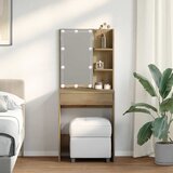  Toaletni stolić s LED svjetlima boja hrasta artisan 60x40x140cm | shoptok.hr