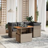 Maison Chic Seti vrtnega pohištva - Vrtna garnitura - Vrtni pohištvo set 5-delna z blazinami siv poli ratan, (21818712) | Shoptok.si