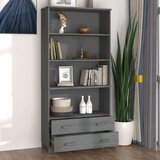  Visoka omara HAMAR trdna borovina siva, (20656498) | Shoptok.si