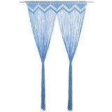 vidaXL Zavesa makrame modra 140x240 cm bombaž Cene