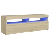 Maison Chic TV omarica - TV stojalo - Televizijska omarica z LED lučkami sonoma hrast 120x35x40 cm, (21701243) Cene