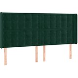  Uzglavlje s ušima tamnozeleno 183x16x118/128 cm baršunasto | shoptok.hr