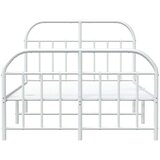 vidaXL Metalni okvir kreveta uzglavlje i podnožje bijeli 120x190 cm | shoptok.hr