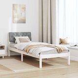  Okvir kreveta s uzglavljem Bijela i svijetlosiva 75 x 190 cm | shoptok.hr
