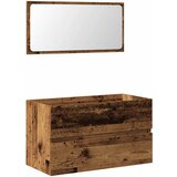 Maison Chic Kopalniška omarica - Kopalniški kabinet z ogledalom Stari lesni inženirski les, (21794888) | Shoptok.si