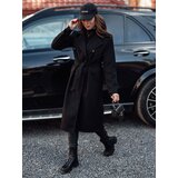 DStreet Płaszcz damski oversize CASHMELY długi drobno prążkowany czarny | ePonuda.com