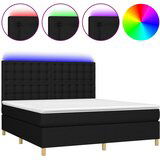 The Living Store Box spring postelja z vzmetnico LED črna 180x200 cm blago - Box Spring Postelja, (21503725) | Shoptok.si