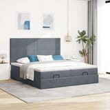 vidaXL Okvir kreveta s madracima tamnosivi 160x200cm baršunasti | shoptok.hr