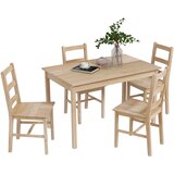 HOMCOM jedilni komplet borov les 118D x 73Š x 75V cm Naraven les, (5000242606) | Shoptok.si