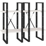 vidaXL Knjižna omara 4-nadstropna bela 40x30x140 cm trdna borovina | Shoptok.si