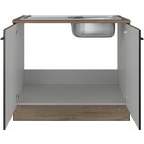 Flex-Well Spodnja Omarica Za Korito Capri, Črna, Hrast | Shoptok.si