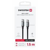 Swissten kabel USB-C/USB-C, TEXTILE II, 3A, 60W, 480 Mb/s, 1,5m crno-sivi | shoptok.hr