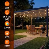  LED spolja&amp;scaron;nja dekorativna girlanda 36xE12/1W/230V 22,35 m IP65 crna Slike