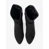 Shelvt Black suede ankle boots with elegant ruffles | Shoptok.si