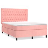 The Living Store Box spring postelja z vzmetnico roza 140x200 cm žamet - Box Spring Postelja, (21490135) | Shoptok.si