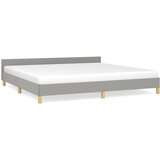 The Living Store Posteljni okvir brez vzmetnice svetlo siv 200x200 cm blago - Posteljni Okvir Z Vzglavjem, (21526960) | Shoptok.si