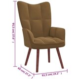  Stol za sproščanje s stolčkom rjav žamet, (20957565) | Shoptok.si