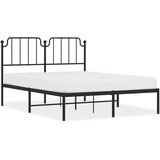  The Living Store Kovinski posteljni okvir z vzglavjem črn 140x190 cm - Posteljni Okvir, (21501392) | Shoptok.si