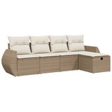  5-dijelni vrtni set sofa s jastucima bež od poliratana 70 x 62.5 x 69 cm | shoptok.hr