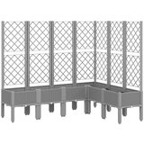 Furnova Cvetlično korito z oporno mrežo svetlo sivo 160x120x142 cm PP, (21921155) | Shoptok.si