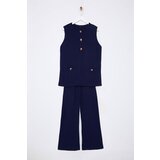 Trendyol Navy Blue Button Detailed Vest-Pants Knitwear Bottom-Top Set | shoptok.hr