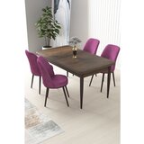 Hanah home Nil - Baroque, Purple BaroquePurple Dining Table & Chairs Set (5 Pieces) | ePonuda.com