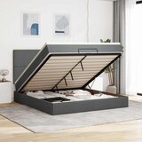  Otomanski krevet s madracem i LED tamnosivi 160x200cm tkanine | shoptok.hr