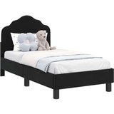  Posteljica za malčke z vzglavjem Črna 70 x 140 cm Žamet, (5000105339) | Shoptok.si