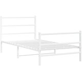  Metalni okvir kreveta s uzglavljem i podnožjem bijeli 100x190cm | shoptok.hr