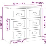  Komoda smeđi hrast 70x35,5x67,5 cm konstruirano drvo | shoptok.hr