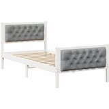  Krevetna konstrukcija s uzglavljem Svijetlo siva 90 x 200 cm Bijela | Shoptok.si