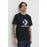 Converse Bombažna kratka majica moški, črna barva