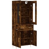  Visoka komoda dimljeni hrast 69,5x34x180 cm konstruiranog drva | shoptok.hr