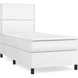  Krevet s oprugama i madracem bijeli 90 x 200 cm od umjetne kože | shoptok.hr