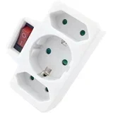 razdelilec s stikalom 3-vtični, 1x ozemljen, 2x euro, IP20, bel, EPAG-1EE2E-SW